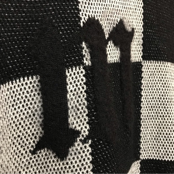 Amiri Logo Check Crew Mohair Cashmere Sweater Black White XXL Brand New With Tag - Picture 11 of 15